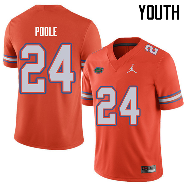 Jordan Brand Youth #24 Brian Poole Florida Gators College Football Jerseys Sale-Orange - Click Image to Close